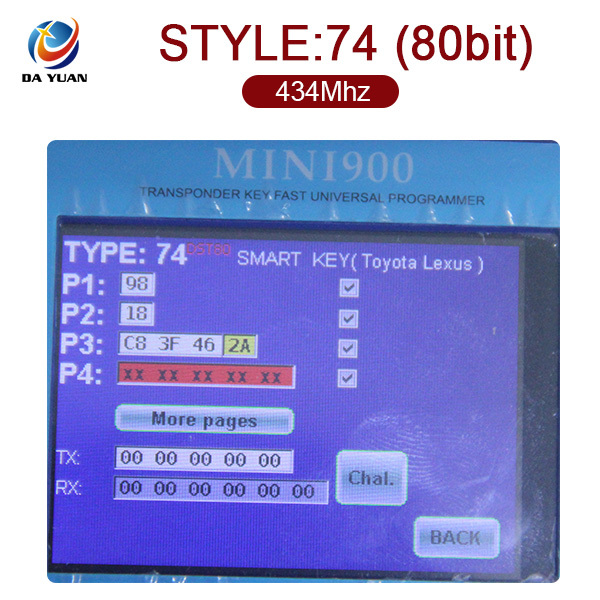 AK007105 for Toyota prius key 2013 2 Button 434MHz 74 (80bit) Chip