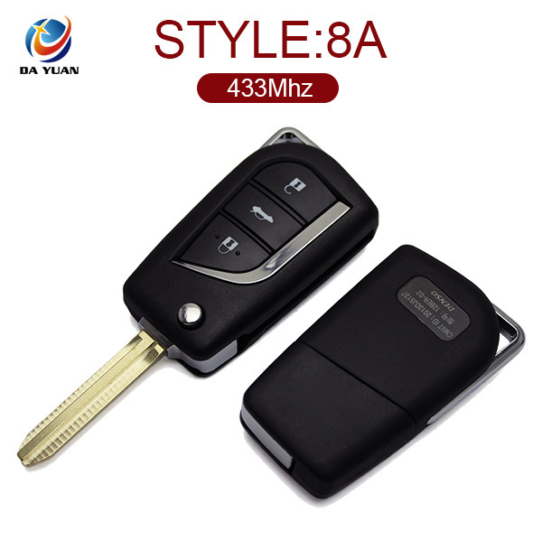 AK007094 for Toyota Carola Flip Remote Key 3Button 433MHz 8A Chip