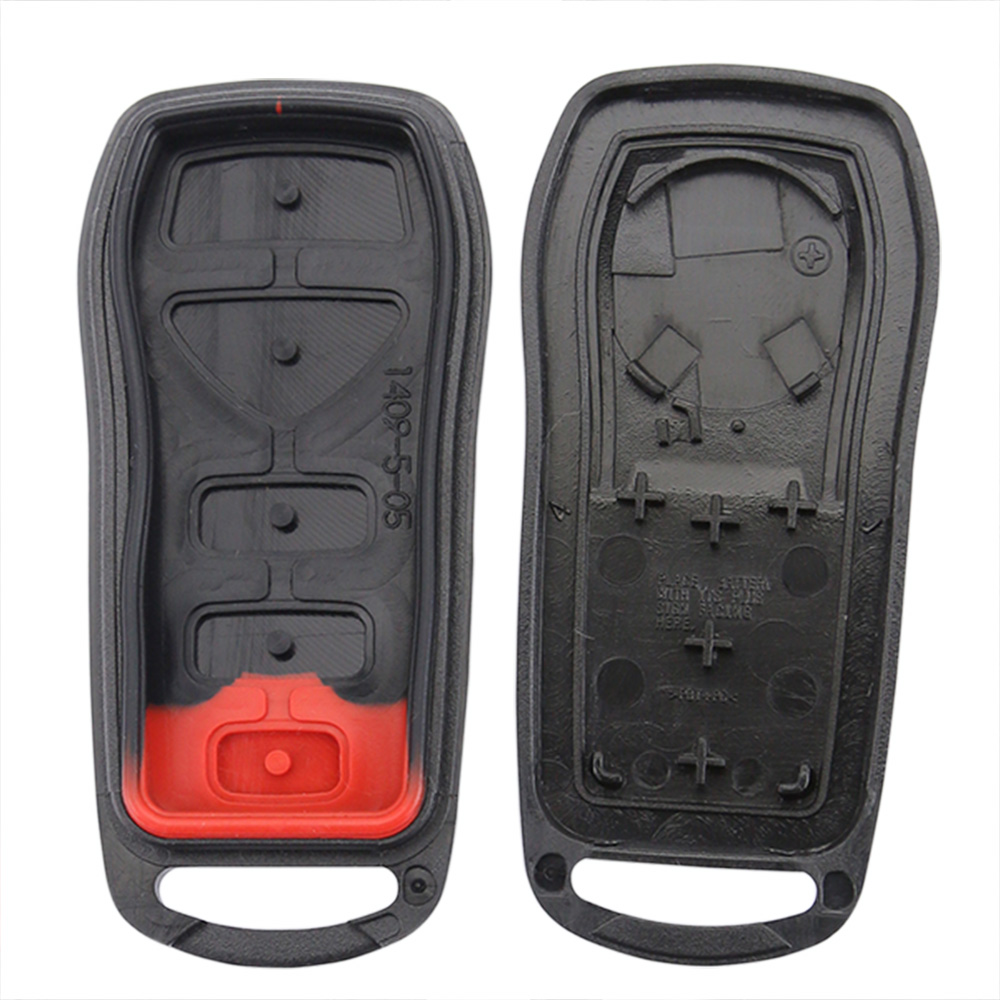 AS027021 Replacement 4 + 1 Panic 5 Buttons Car Key Case For Nissan Smart Remote Black Car Key Shell