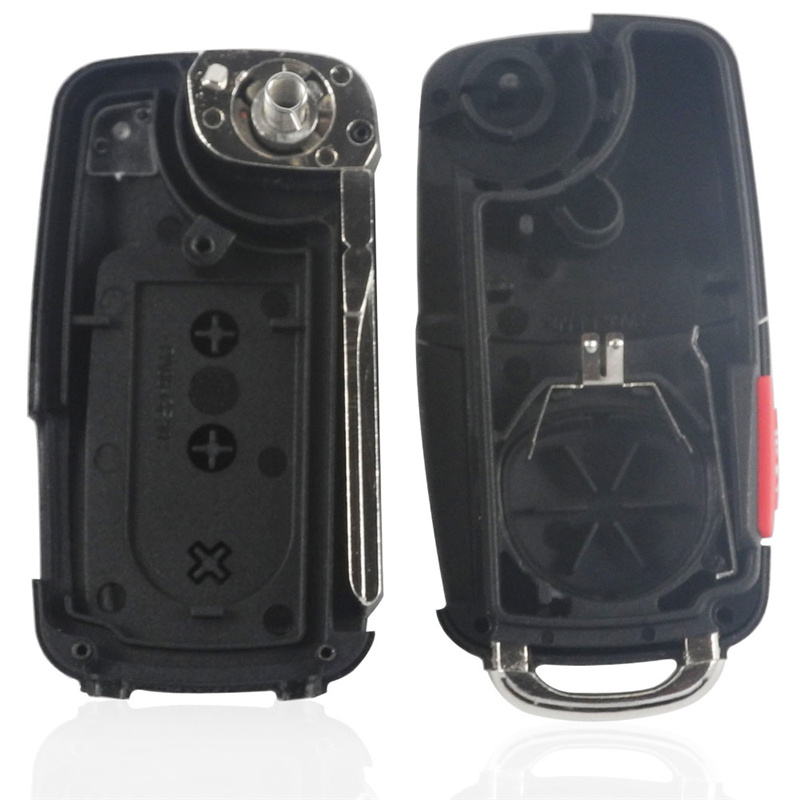 AS001008 3+ 1 Panic 4 Buttons Flip Remote Key Shell fit for VOLKSWAGEN VW Touareg