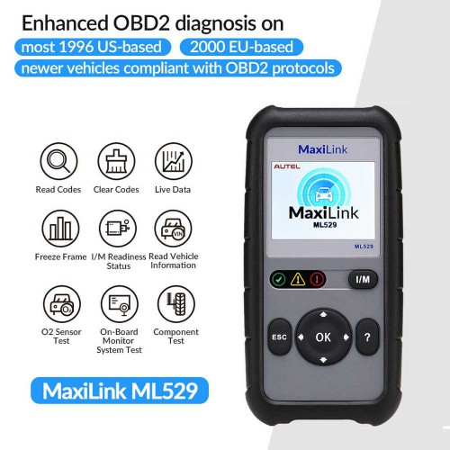 AKP273   Original Autel Maxilink ML529 OBD2 Scanner with Full OBD2 Functions Upgraded Version of AL519