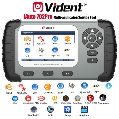 AKP250 VIDENT iAuto 702 Pro Multi-applicaton Service Tool Support ABS/SRS/EPB/DPF Update to 19 Maintenances 3 Years Free Update Online US/UK Ship