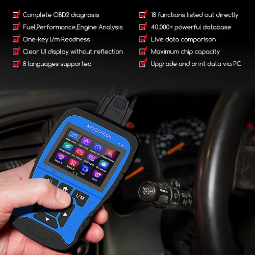 AKP220 HUMZOR NexzCheck NC501 OBD2 & EOBD Scanner for Universal Vehicles