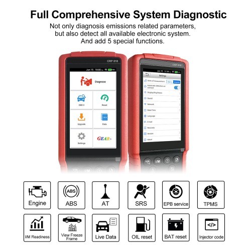 AKP233 Launch CRP818 Full-System OBD2 Diagnostic Tool for European Cars Free Update Online