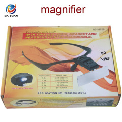 LS06078 magnifier with two LED lamps brancket and headand is interchangeable