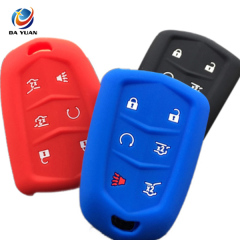 AS084008 Silicone rubber car key cover case for Cadillac 6 buttons