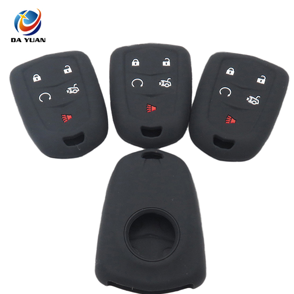AS084006 Silicone Car Key Cover For Cadillac 5 Button Smart Remote Key