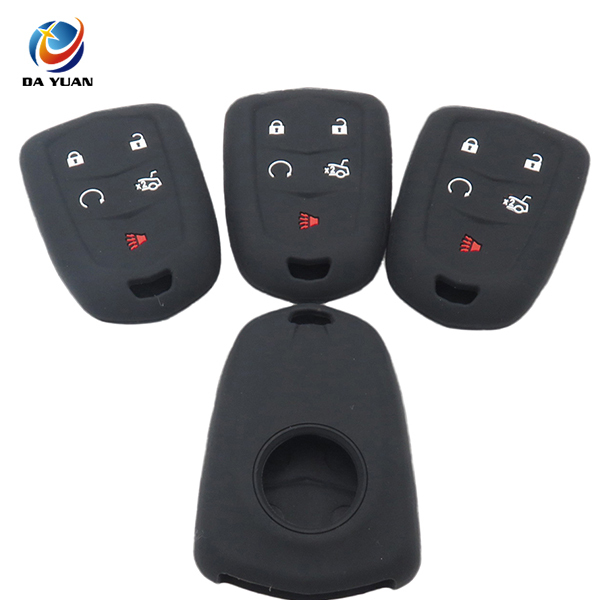 AS084006 Silicone Car Key Cover For Cadillac 5 Button Smart Remote Key
