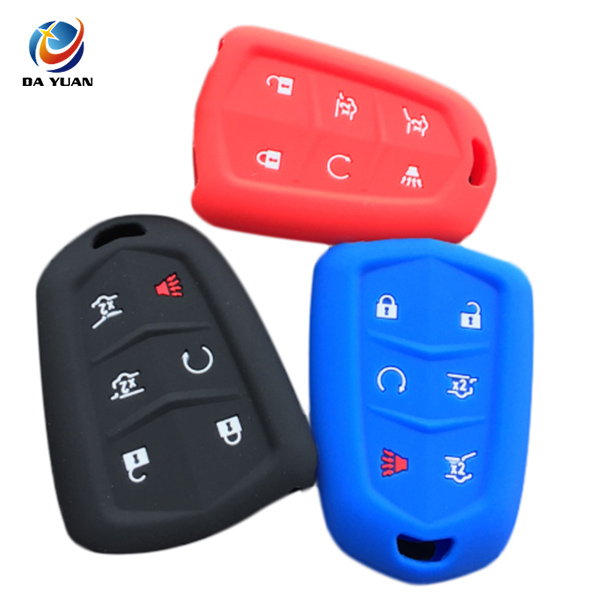 AS084008 Silicone rubber car key cover case for Cadillac 6 buttons