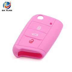 AS066002 Silicone Car Remote Flip Key Fob Cover Shell Case for VW Volkswagen Golf 7