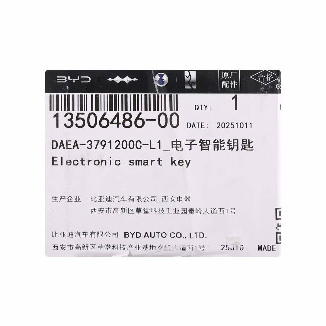 AK066009 BYD Genuine Smart Remote Key 433.92MHz 4 Buttons 13506486-00