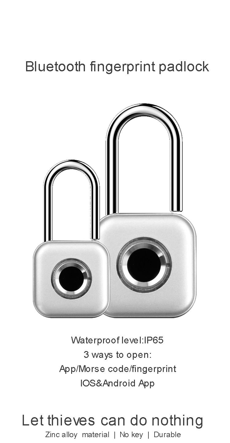 Electronic APP Remote fingerprint smart padlock Dormitory Cabinet IP65 waterproof fingerprint smart padlock