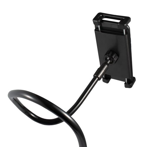 Flexible Gooseneck Arm Clip Phone and Tablet Holder, 51 inches, Black