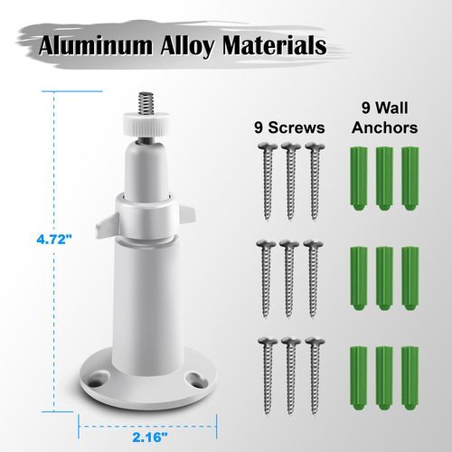 Aluminum Alloy Indoor/Outdoor 360 Swivel Rust Resistant Aluminum Security Camera Wall Mount for Arlo / Arlo Pro 1 2 3 Security Camera