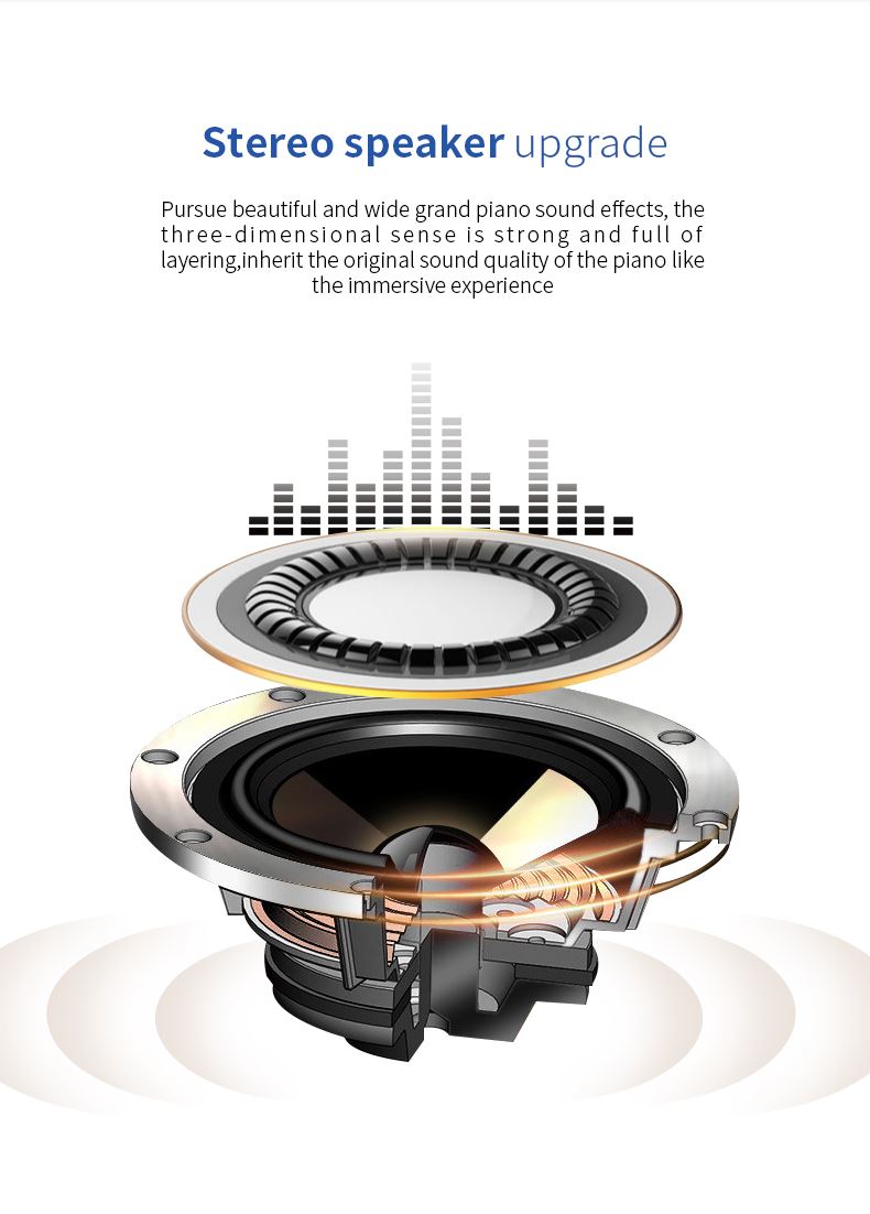 88KEYS FOLDABLE PIANO WITH DUAL SPEAKER AND BLUETOOTH MIDI PJ88