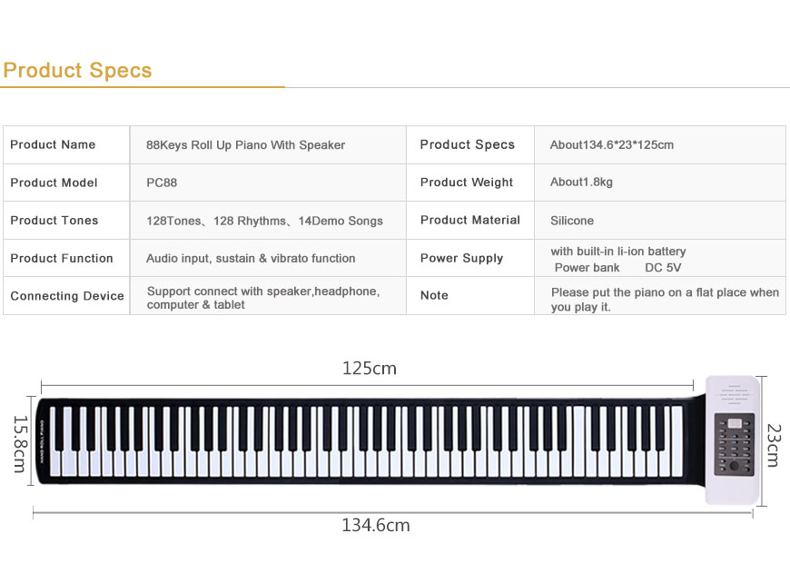 ROLL UP PIANO PC88