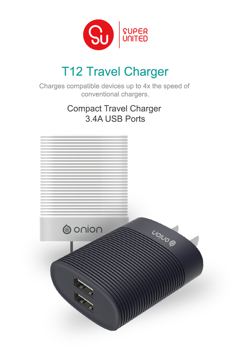 3.4A Dual quick travel charger US