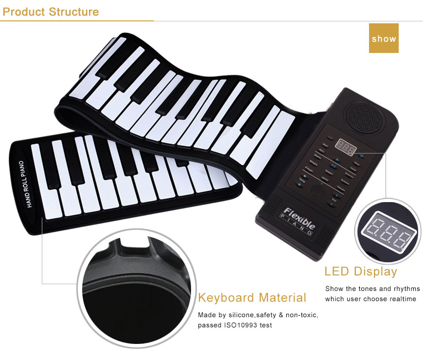 educational kids computer electric 61keys piano with waterproof silicone speaker for christmas gift keys walmart