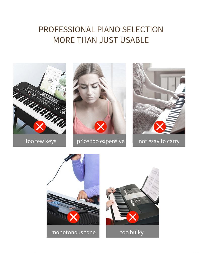 2021 New products light piano electronic piano MIDI keyboard Christmas gift adult piano with battery for playing