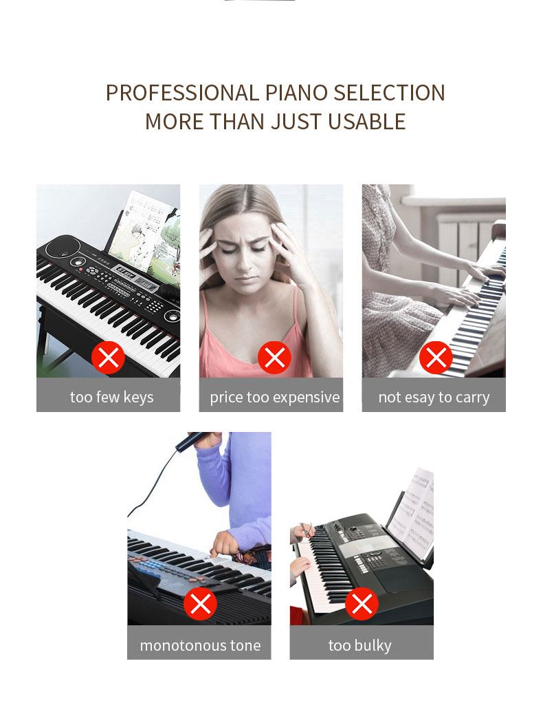 All ages portable smart electric piano 61-key heavy hammer electric organ