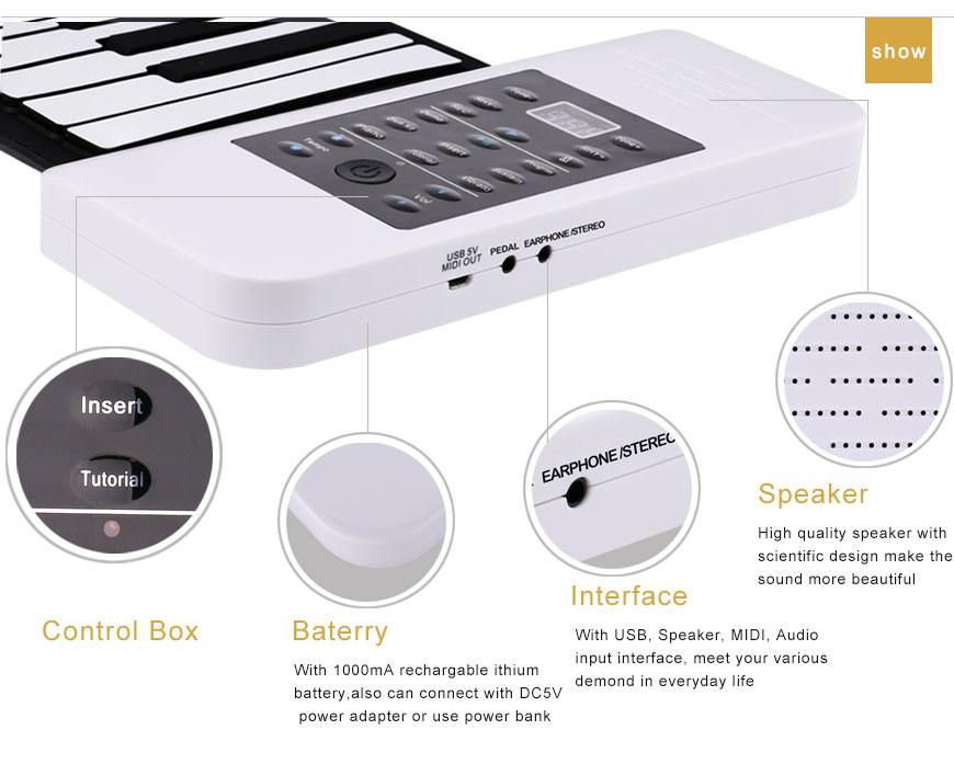 Electronic Keyboard Piano Midi 61 key, Electronic Piano