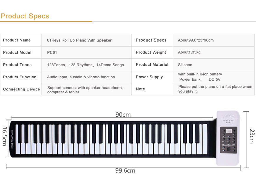 Electronic Keyboard Piano Midi 61 key, Electronic Piano