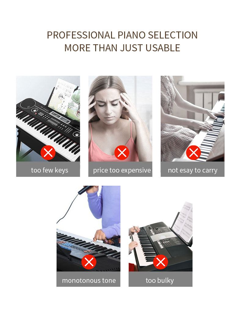 49 Keys electronic piano for newer portable piano with one speaker and battery