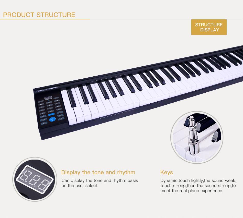 88 Key Electronic Keyboard upright Digital Piano with speaker and bluetooth for beginner