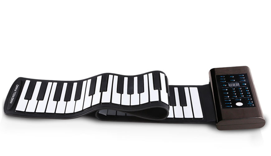 Roll up piano portable 61 key soft elastic electronic music keyboard piano built-in loudspeaker for beginners gift