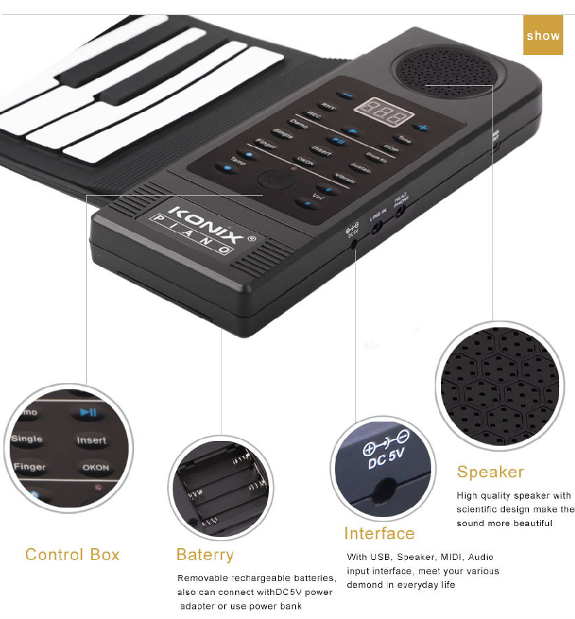 educational kids computer electric 61keys piano with waterproof silicone speaker for christmas gift keys walmart