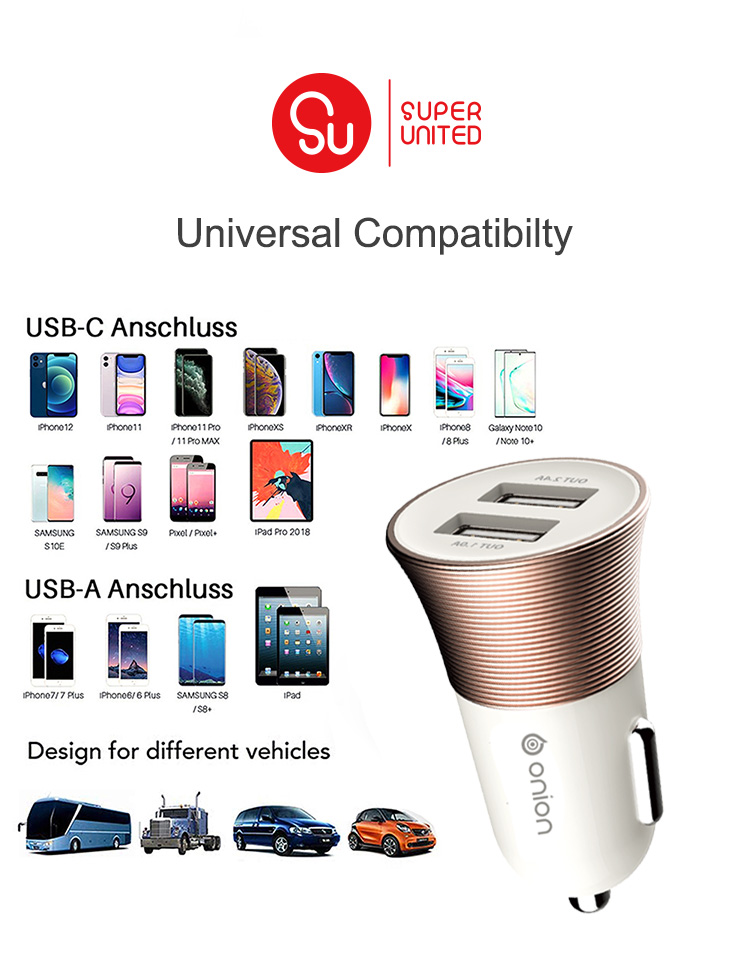 Dual output car charger QC 3.0 quick charger
