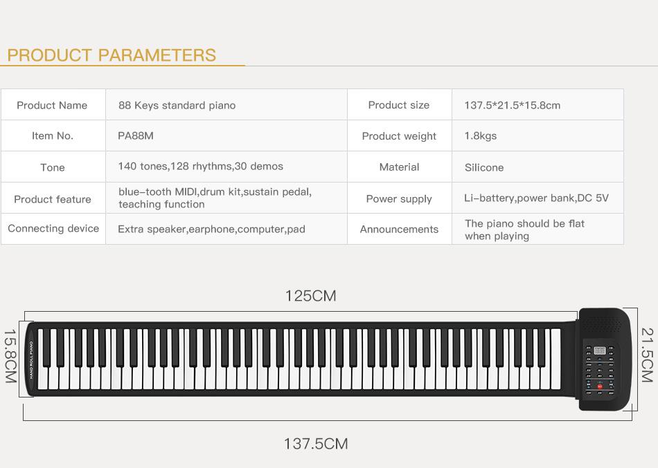 ROLL UP PIANO PA88M