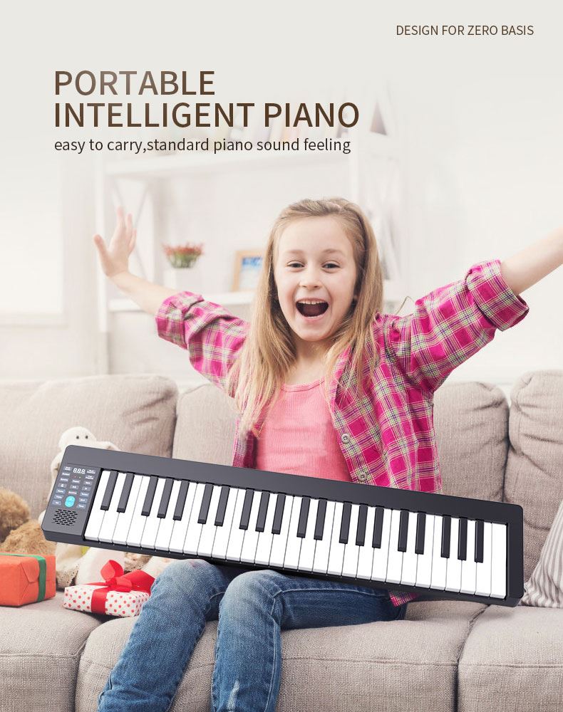 49 Keys electronic piano for newer portable piano with one speaker and battery