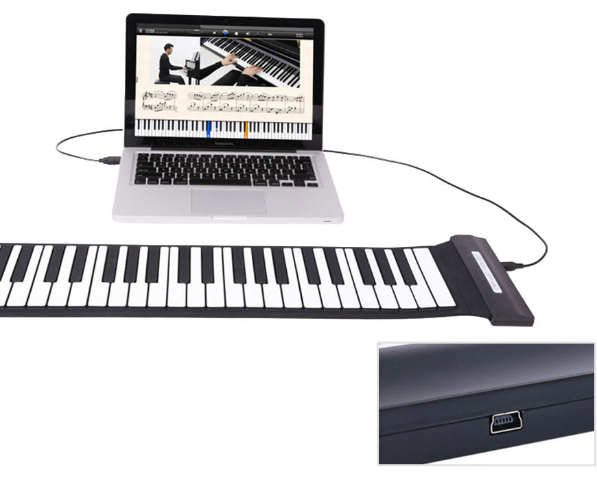88Key USB Midi Flexible Keyboard Roll Up Piano with MIDI Editing Software