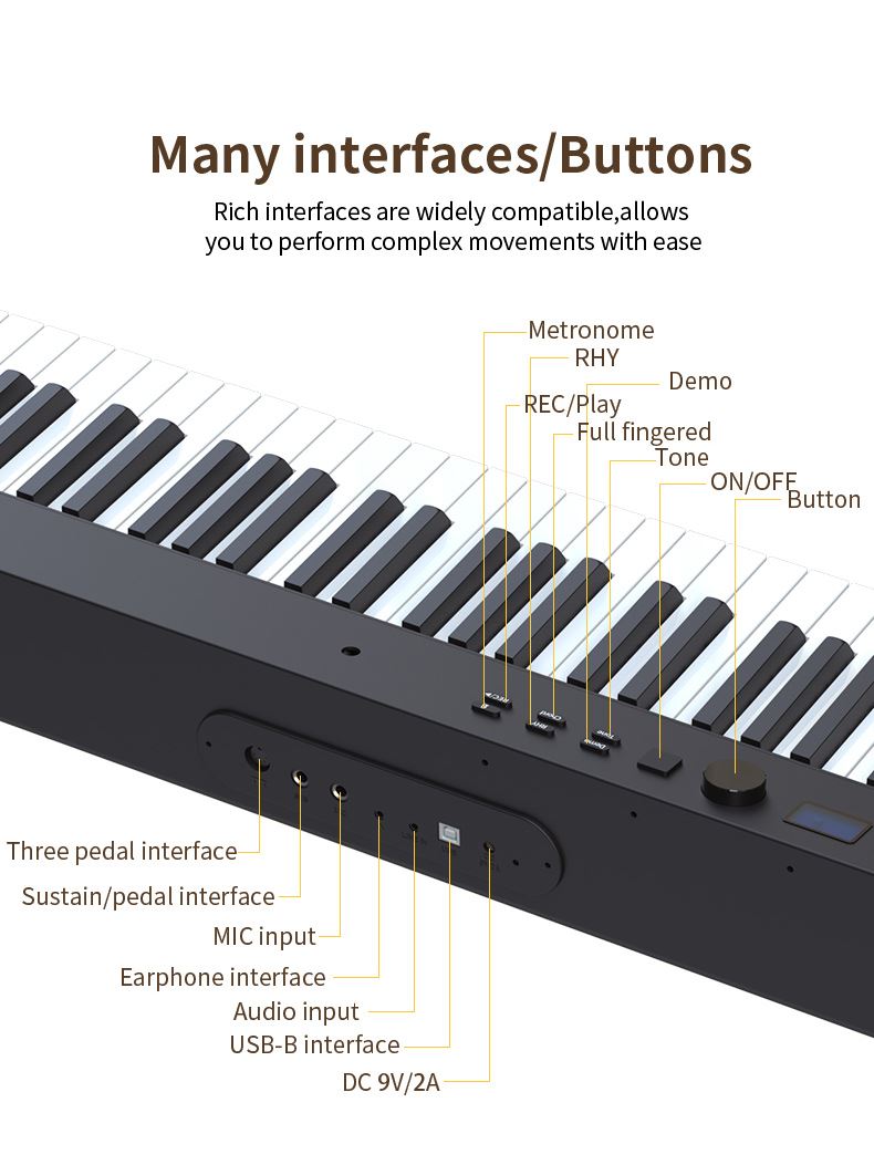 Newest Electronic Keyboard Weighted Piano 88 Keys Digital piano Factory Supply hammer action piano