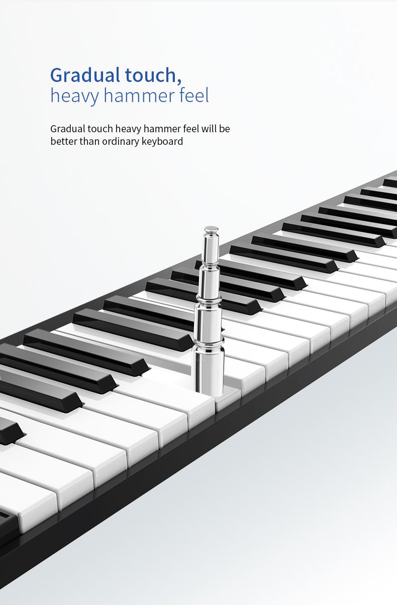 88KEYS FOLDABLE PIANO WITH DUAL SPEAKER AND BLUETOOTH MIDI PJ88