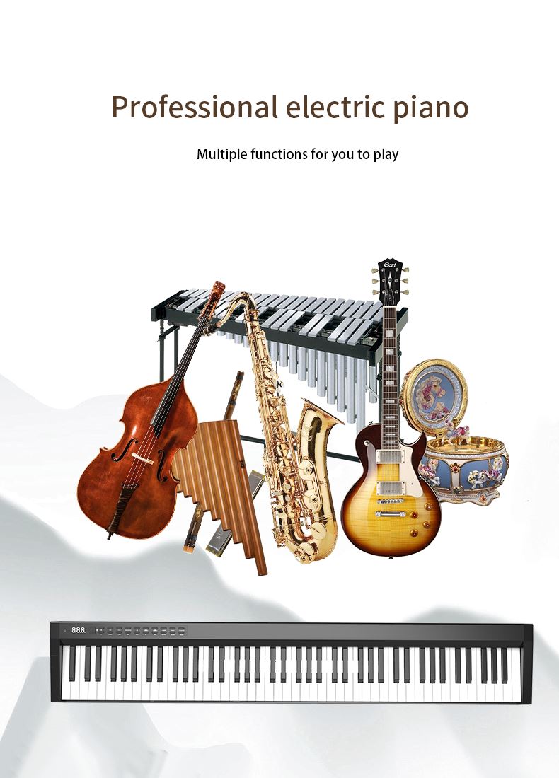 Professional electronic keyboard digital piano with double speakers portable piano for students music education