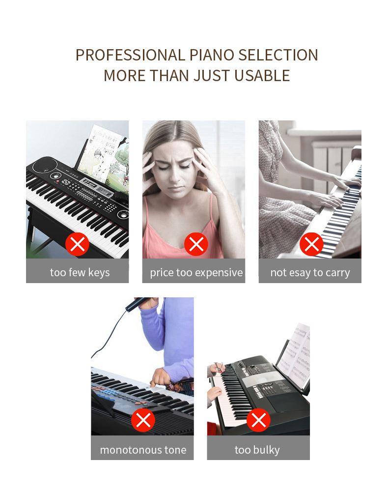 Elegant multifunction 61 keys travel Electronic Piano PH61C