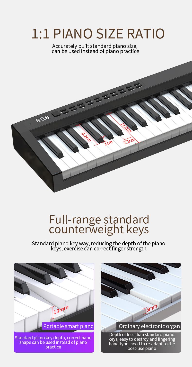 Elegant multifunction 61 keys travel Electronic Piano PH61C
