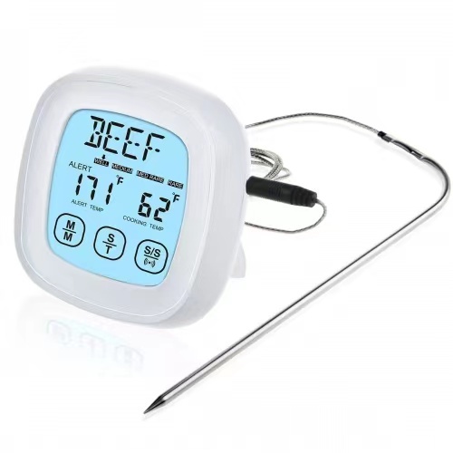 Big touch screen digital wireless meat thermometer bbq for Turkey chicken