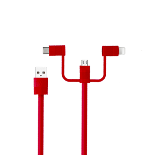 Unique design 3 IN1 data cable charge cable for Lightning, USB-C and micro USB devices