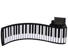 Roll up piano portable 61 key soft elastic electronic music keyboard piano built-in loudspeaker for beginners gift