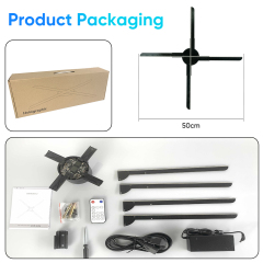 50CM 4 Blades 3D Hologram Pictures Video Technology Projector Advertising Display Technology holographic LED Fan billboard