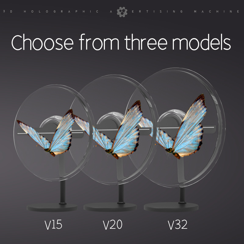 32CM 2 Blades 3D Hologram Pictures Video Technology Projector Advertising Display Technology holographic LED Fan billboard