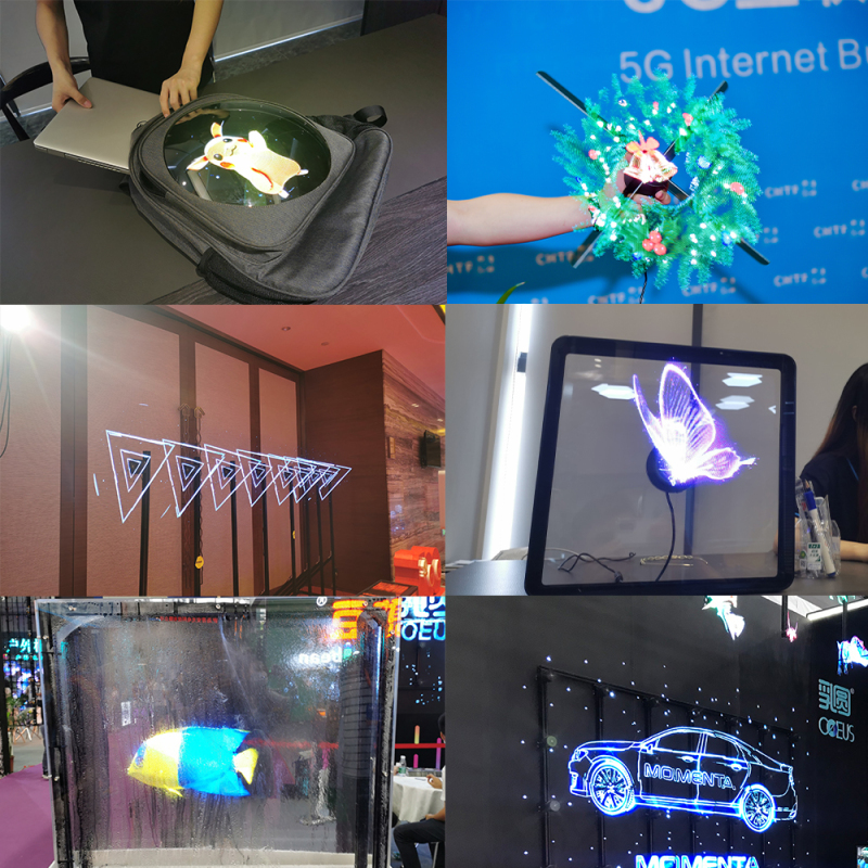 32CM 2 Blades 3D Hologram Pictures Video Technology Projector Advertising Display Technology holographic LED Fan billboard