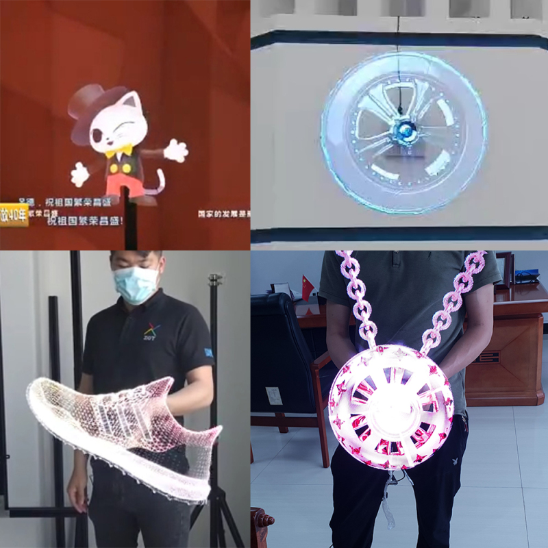 56CM 4 Blades 3D Hologram Pictures Video Technology Projector Advertising Display Technology holographic LED Fan billboard