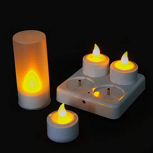Good quality led tealight candle rechargeable led church candle 4pcs_set