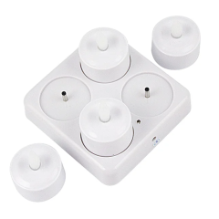 manufacturer most popular decoration house party rechargeable led candle yellow lights without remote set of 4