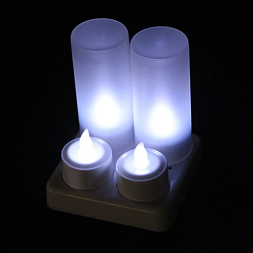 Newest design cold white color Rechargeable LED candle