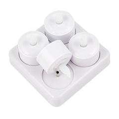 manufacturer most popular decoration house party rechargeable led candle yellow lights without remote set of 4